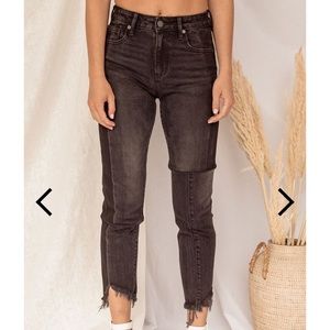 12thtribe Ruth Black Patchwork Jeans-Hidden Brand